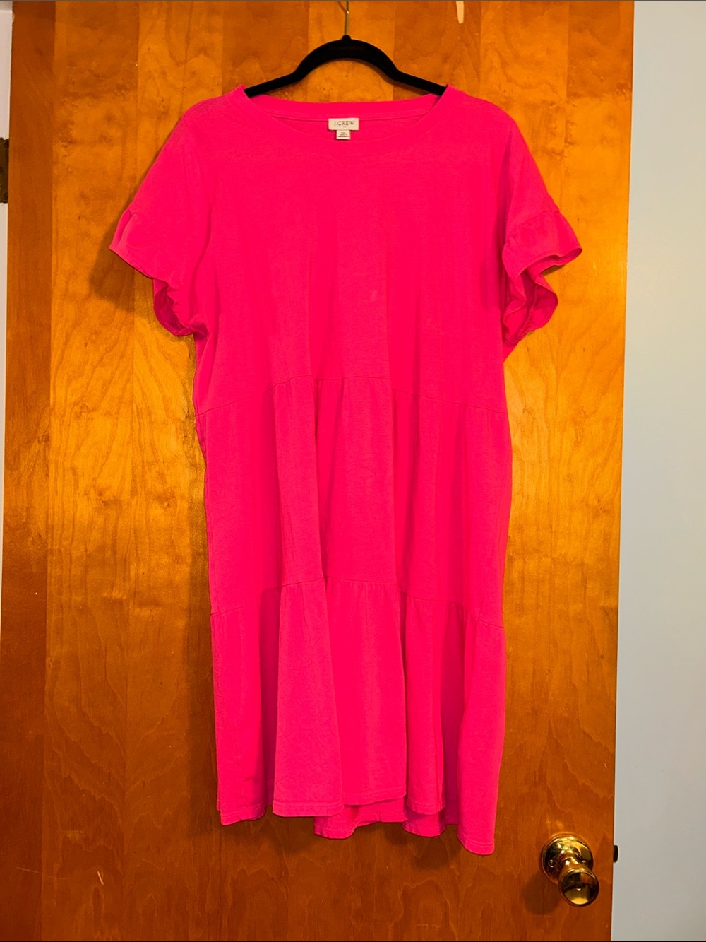 J. Crew Hot Pink Crewneck Tee Dress